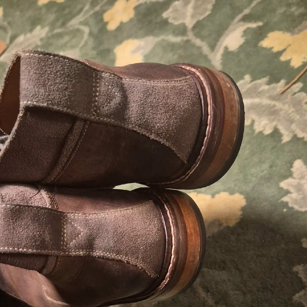 Cole Haan Brown Leather Suede Trim Chukka Boots